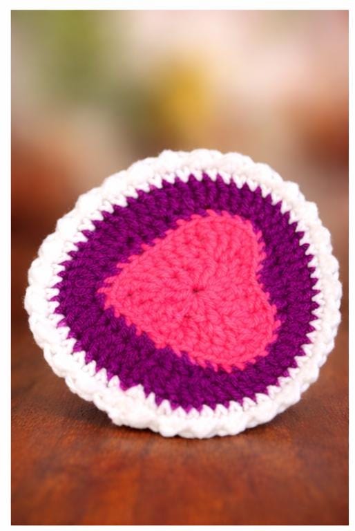 Crochet Heart Coasters Set of 2