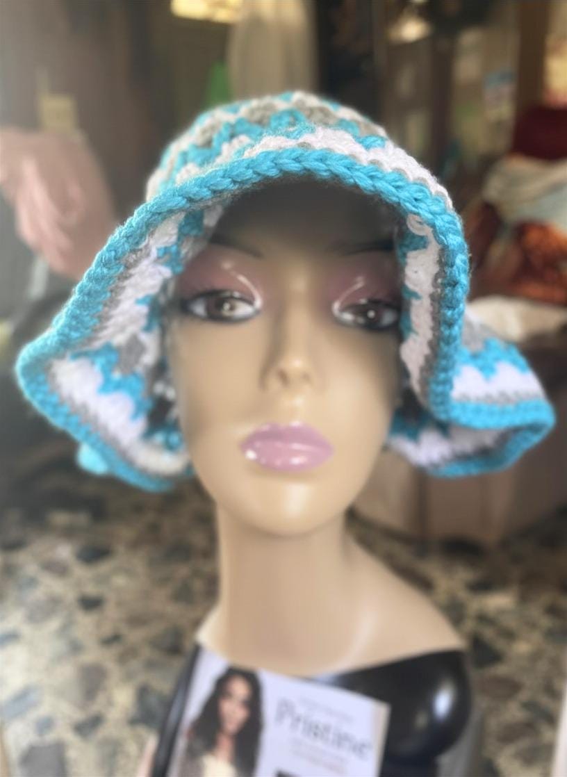 Handmade Crochet Beanie “Ocean Blend" Bucket Hat