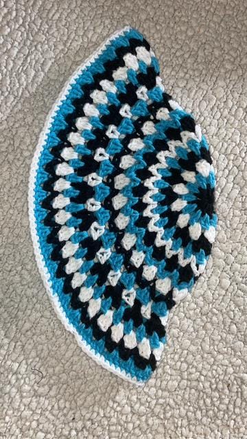 Black, Turquoise, and White Bucket Hat