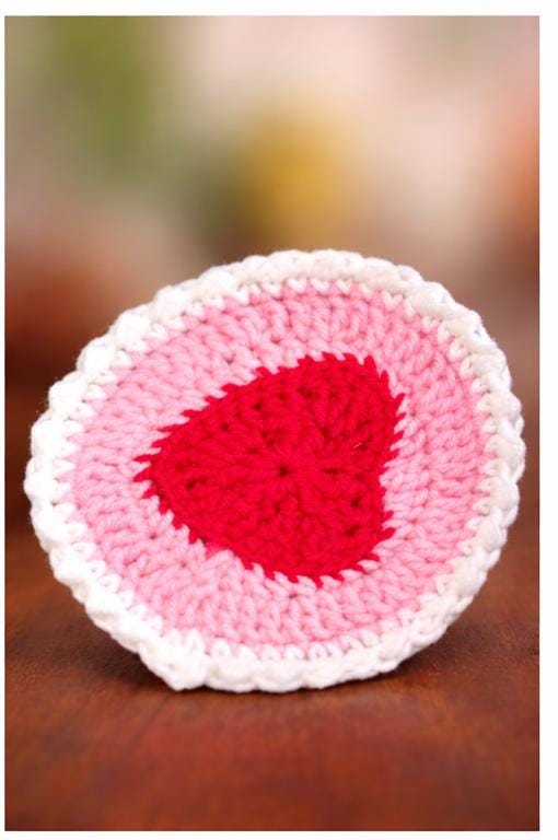 Crochet Heart Coasters Set of 2