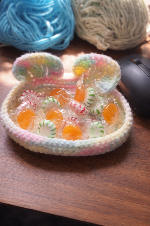 Crochet Bunny Basket Holder – Multi-Use Organizer